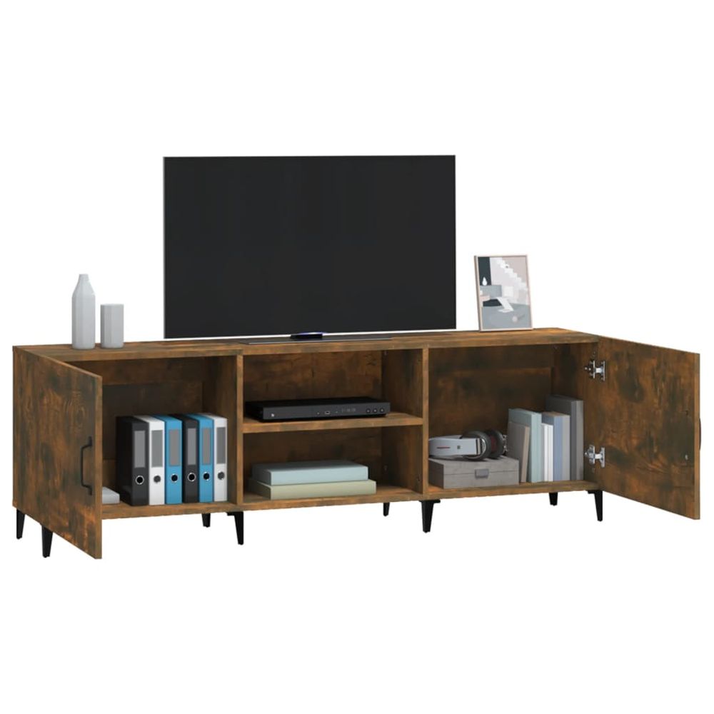 vidaXL TV Cabinet Smoked Oak 150x30x50 cm Engineered Wood S0671068303