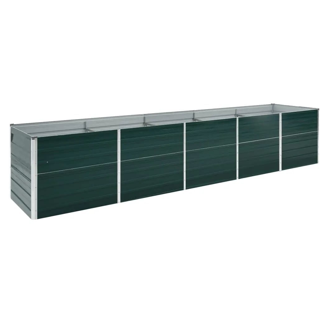 Raised Garden Bed 160x80x77 cm Galvanised Steel Green V0671191679