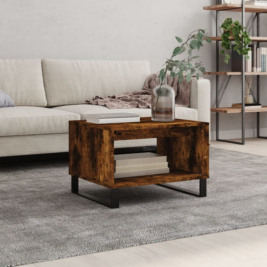 vidaXL Coffee Table Smoked Oak 60x50x40 cm Engineered Wood S0671257004