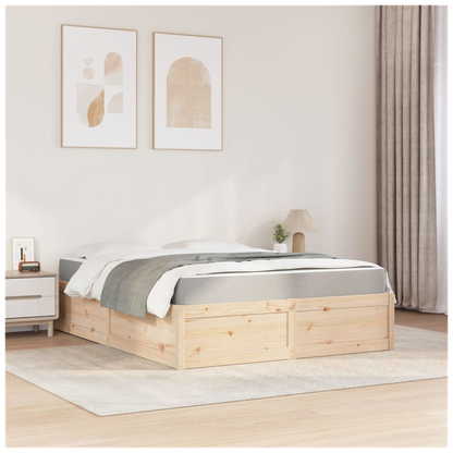 vidaXL Bed with Mattress 140x200 cm Solid Wood Pine S0671489398