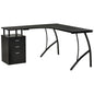 L-Shaped Corner PC Desk Table w/ Drawer Home Office Workstation, Black HOMCOM S0671080441