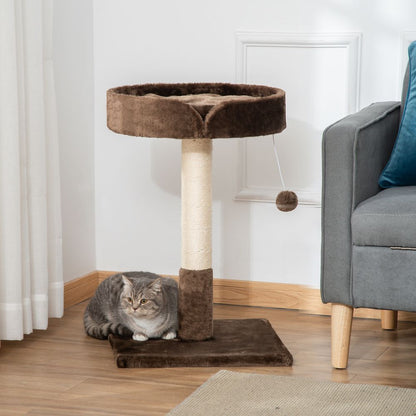 Small Cat Tree for Indoor Cats W/ Sisal Scratching Post Bed Cushion Toy Pawhut S0671081193