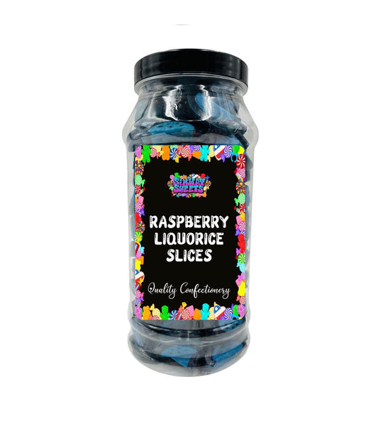 Raspberry Liquorice Slices Retro Sweets Gift Jar