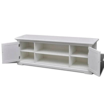 TV Stand White Wood S069790582