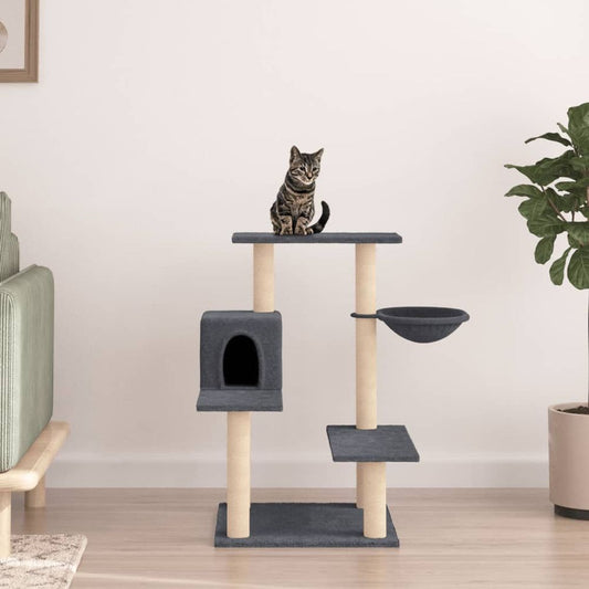 vidaXL Cat Tree with Sisal Scratching Posts Dark Grey 82.5 cm S0671260634