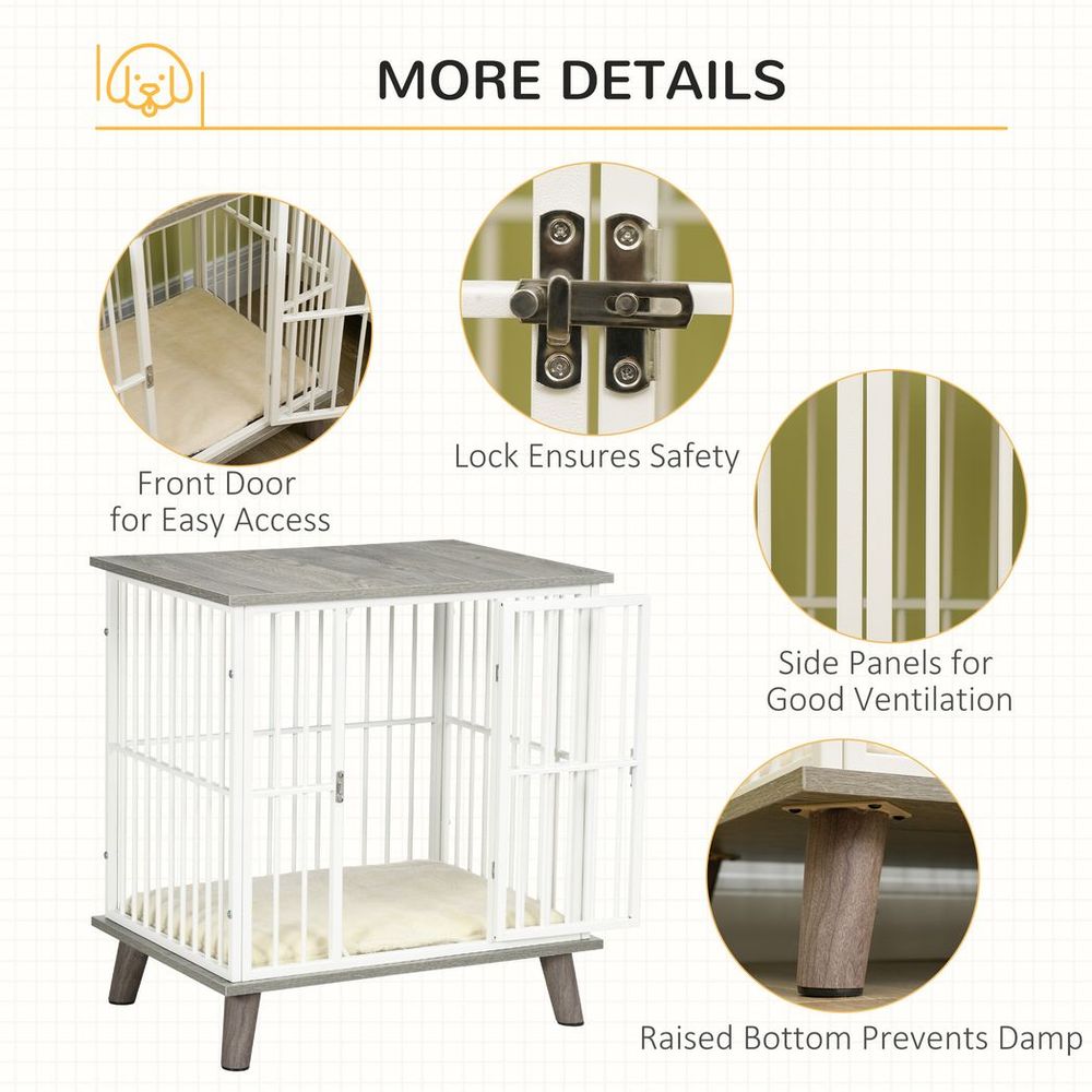 PawHut Dog Crate Furniture, Indoor Dog Kennel Side End Table, 64.5x48x70.5 cm S0671129905