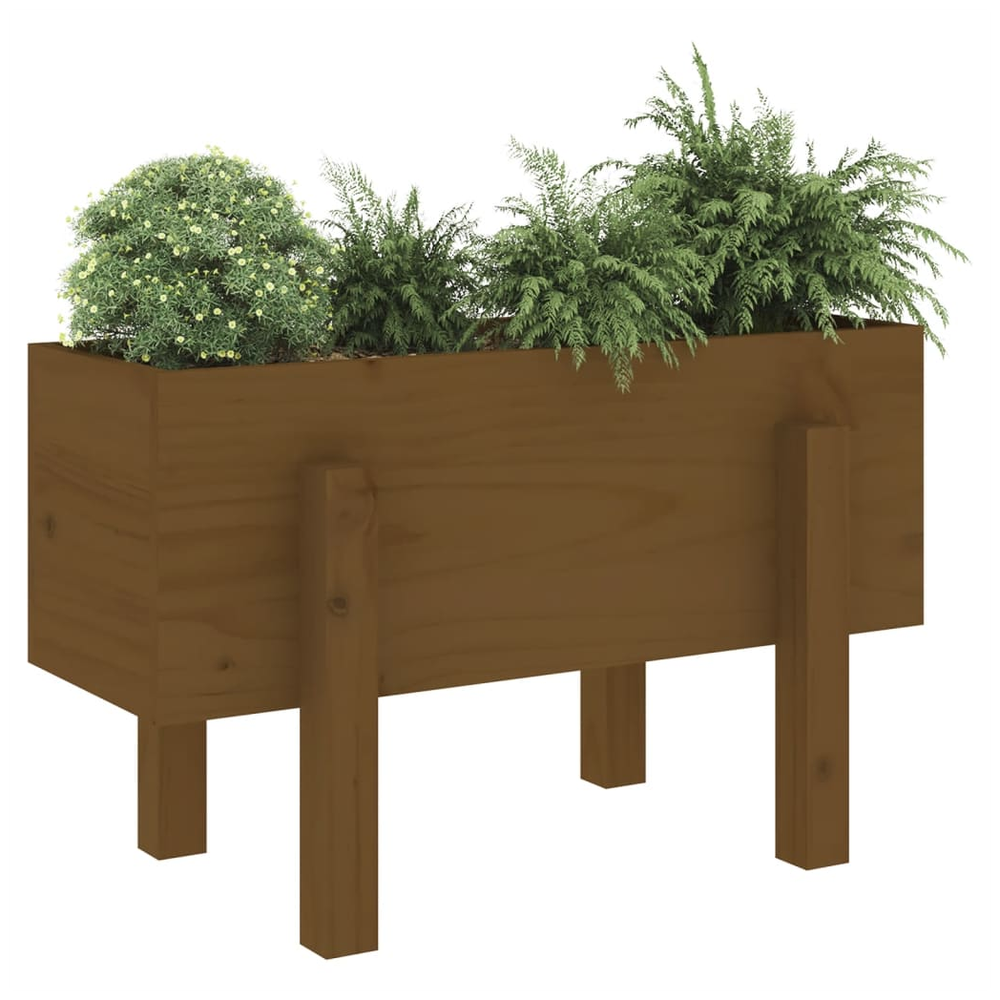 vidaXL Garden Planter Honey Brown 62x30x38 cm Solid Wood Pine S0671357880