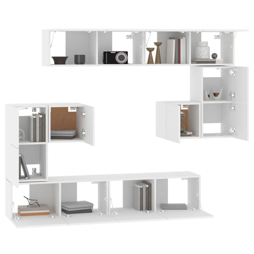 Wall-mounted TV Cabinet White Engineered Wood S0671074892