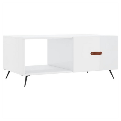 vidaXL Coffee Table High Gloss White 90x50x40 cm Engineered Wood S0671261105