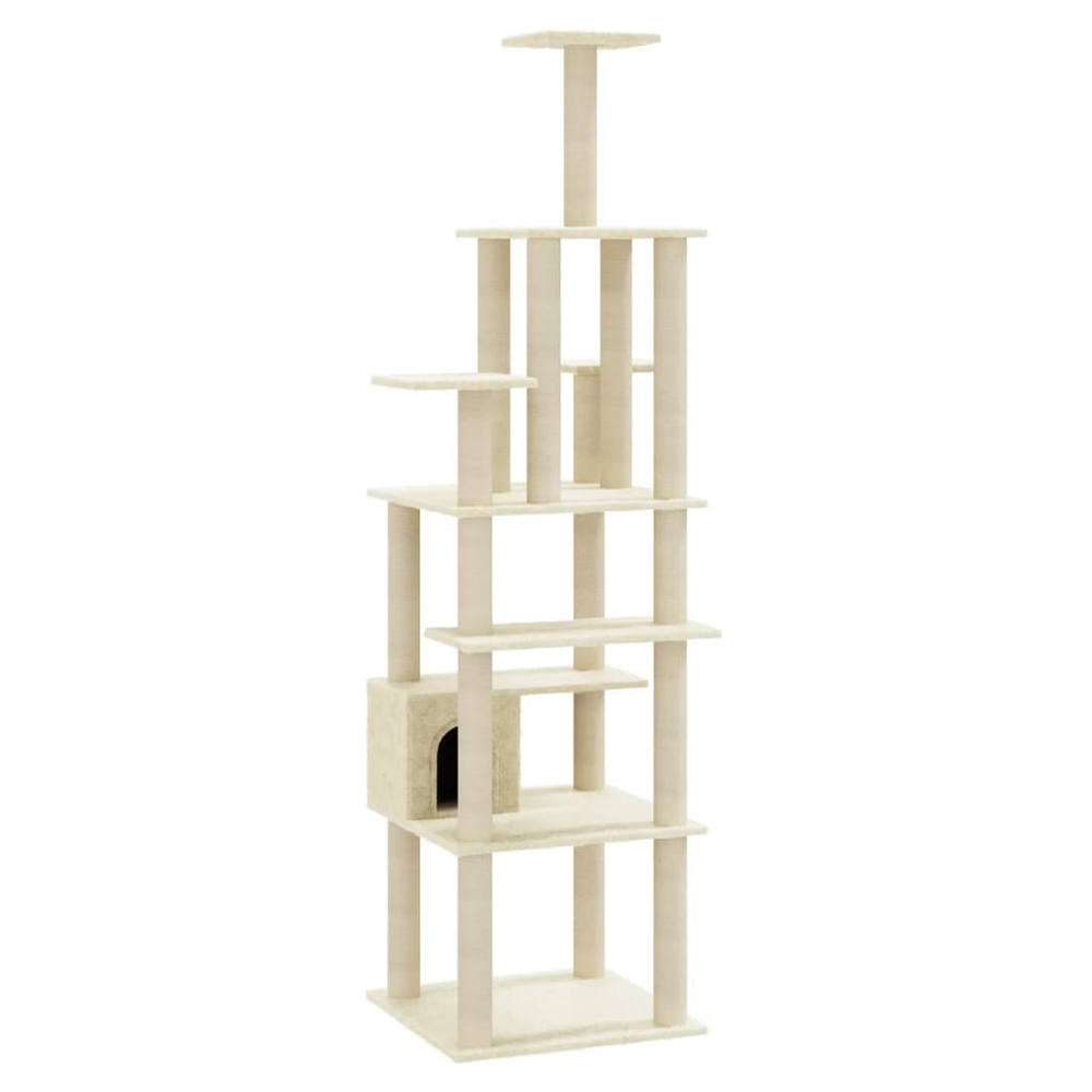 vidaXL Cat Tree with Sisal Scratching Posts Cream 183 cm V067940220