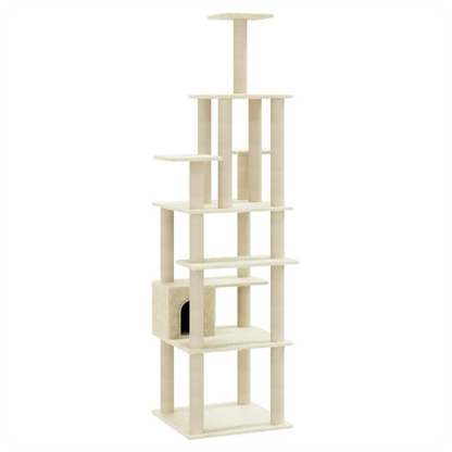 vidaXL Cat Tree with Sisal Scratching Posts Cream 183 cm V067940220