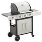 Outsunny Deluxe Gas Barbecue Grill 3+1 Burner Garden BBQ w/ Large Cooking Area S0671433366