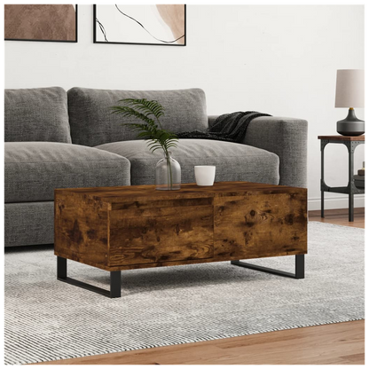 vidaXL Coffee Table Smoked Oak 90x50x36.5 cm Engineered Wood S0671257117