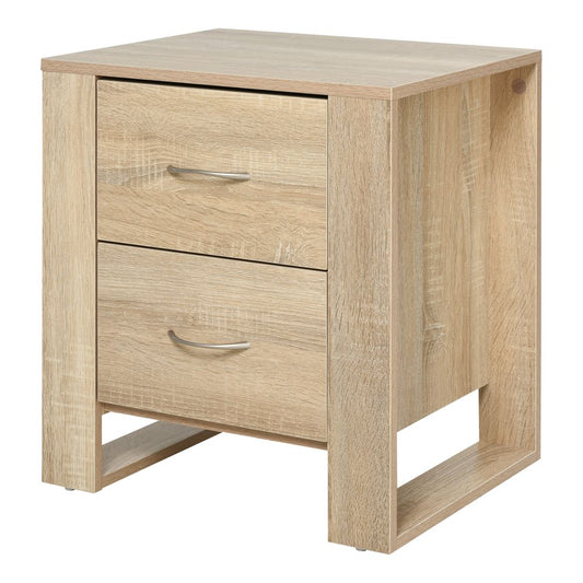 Particle Board 2-Drawer Bedside Table Natural S0671063321