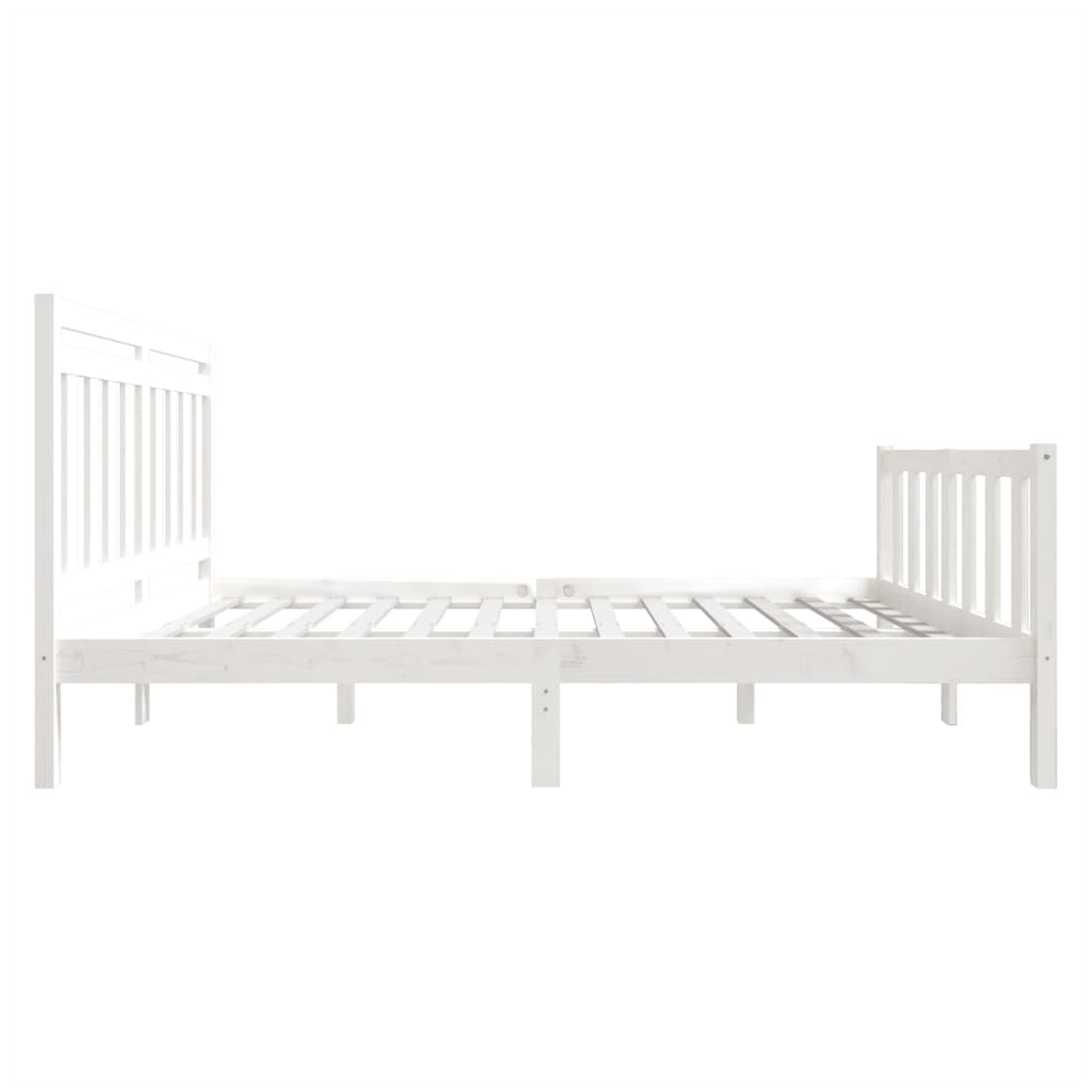 vidaXL Bed Frame White Solid Wood 140x190 cm V0671017731