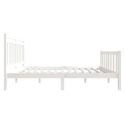 vidaXL Bed Frame White Solid Wood 140x190 cm V0671017731