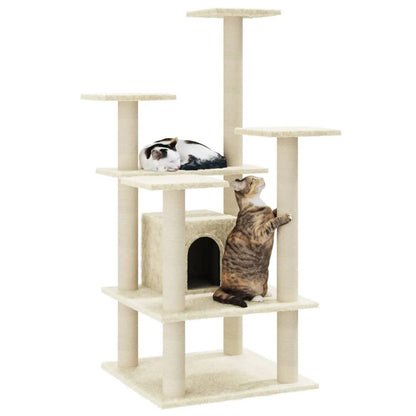 vidaXL Cat Tree with Sisal Scratching Posts Cream 110 cm V067940218