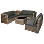 Outsunny 8Pcs Patio Rattan Sofa Set Garden Furniture Side Table w/ Cushion S0671129874