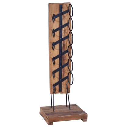 Wine Rack for 6 Bottles 35x35x100 cm Solid Teak Wood S069797085