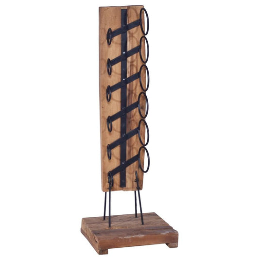 Wine Rack for 6 Bottles 35x35x100 cm Solid Teak Wood S069797085