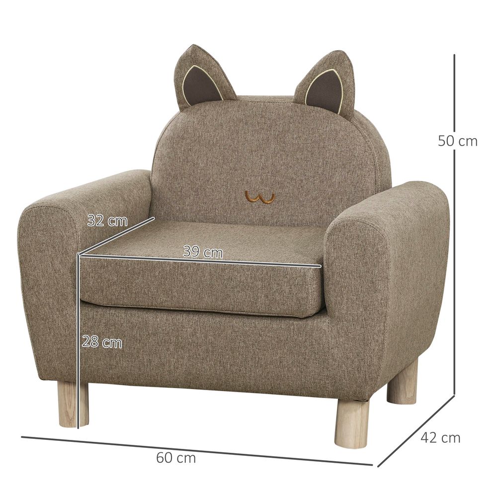 Kids Mini Sofa Toddler Chair Children Armchair for Bedroom Playroom Brown S0671347038