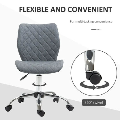 Ergonomic Mid Back Office Chair 360 Swivel Height Adjustable Home Office Grey S0671097206