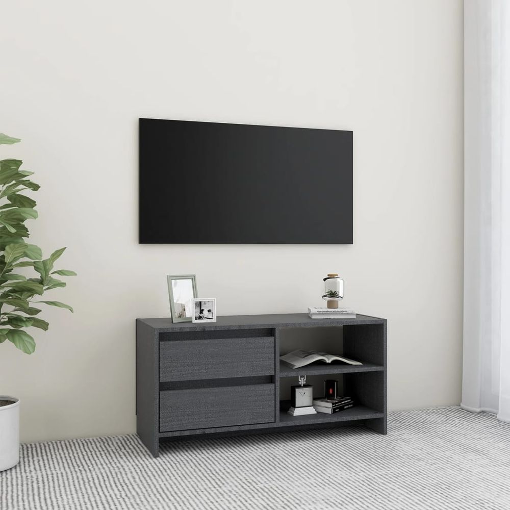 vidaXL TV Cabinet 80x31x39 cm Solid Pinewood V0671201842