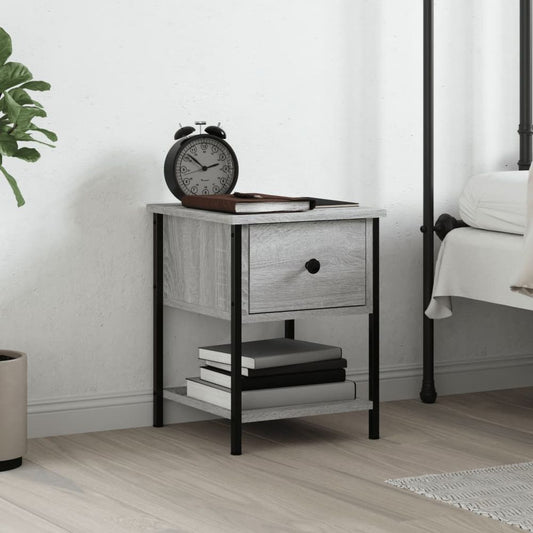 vidaXL Bedside Table Grey Sonoma 34x35.5x45 cm Engineered Wood S0671253918