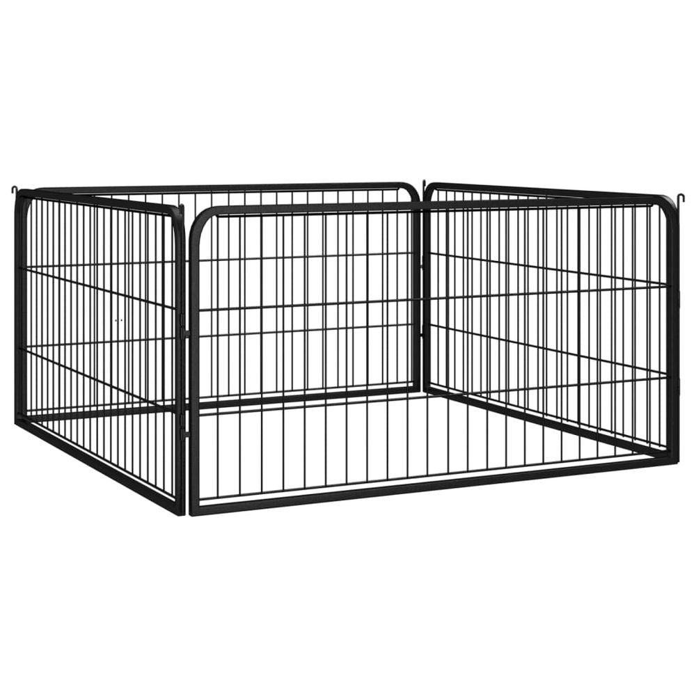 8-40 Panel Dog Playpen Black 100x50 cm to 1100 x 900 x 50 cm Powder-coated Steel V0671091762