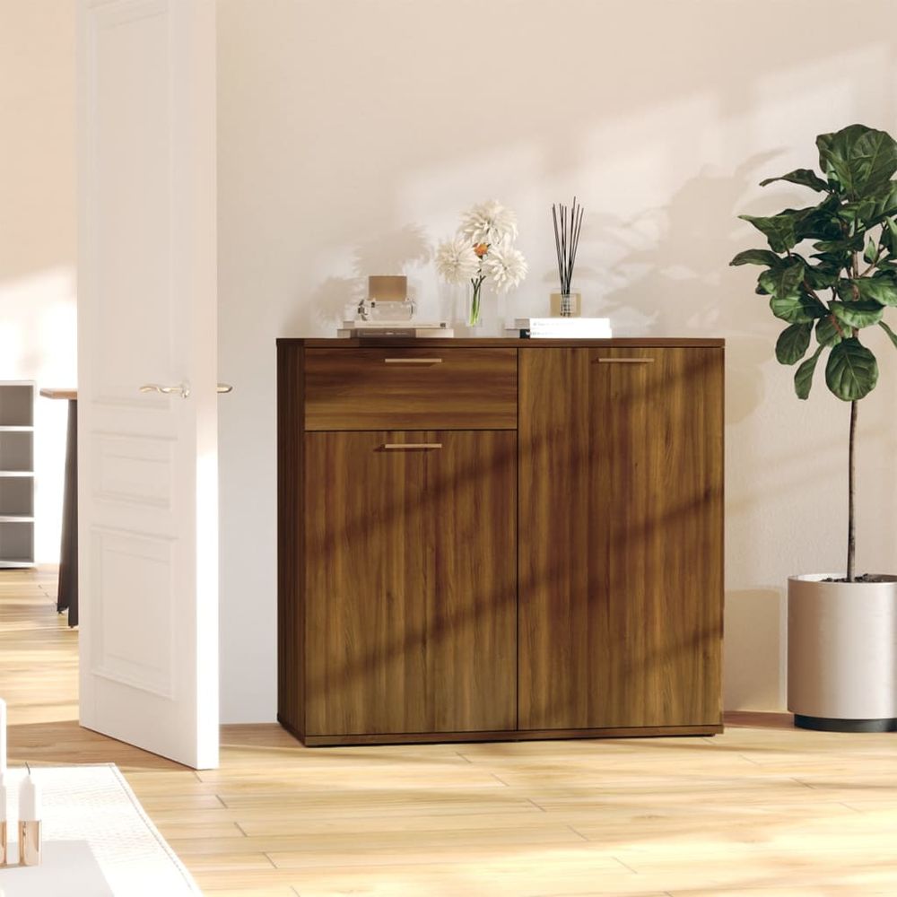 Sideboard Smoked Oak 80x36x75 cm Engineered Wood S0671019905