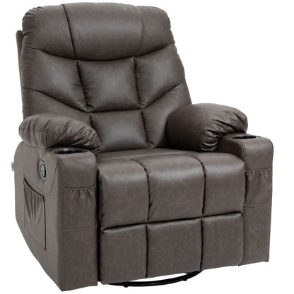 PU Leather Manual Recliner Chair, Recliner Armchair for Living Room, Brown S0671102934