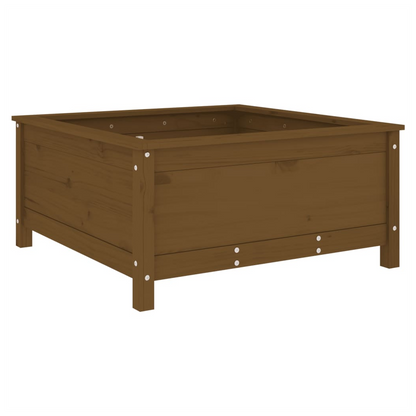 Garden Planter Honey Brown 82.5x82.5x39 cm Solid Wood Pine S0671357951