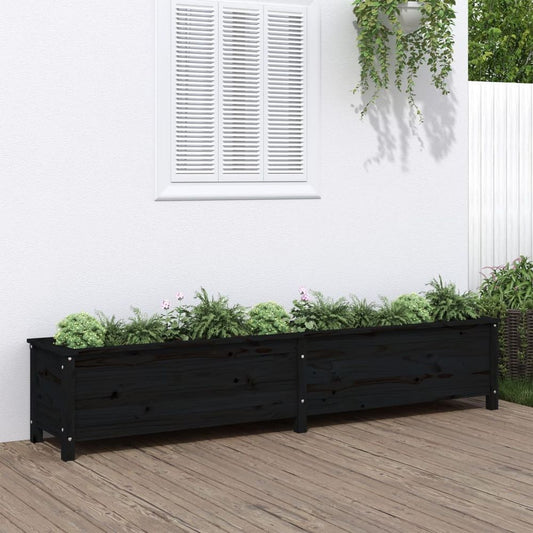 vidaXL Garden Raised Bed Black 199.5x40x39 cm Solid Wood Pine S0671357862