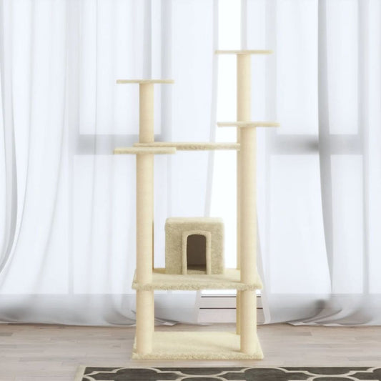 vidaXL Cat Tree with Sisal Scratching Posts Cream 110 cm V067940218