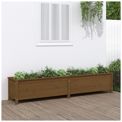 Garden Raised Bed Honey Brown 199.5x40x39 cm Solid Wood Pine S0671357938