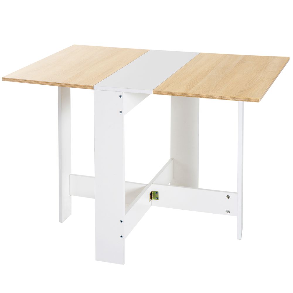 Drop Leaf Table Folding Dining Space Saving-Oak White Colour S0671071437