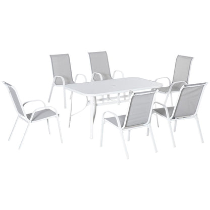 7 Piece Garden Dining Set 6 Seater Outdoor Patio Furniture Grey S0671072246