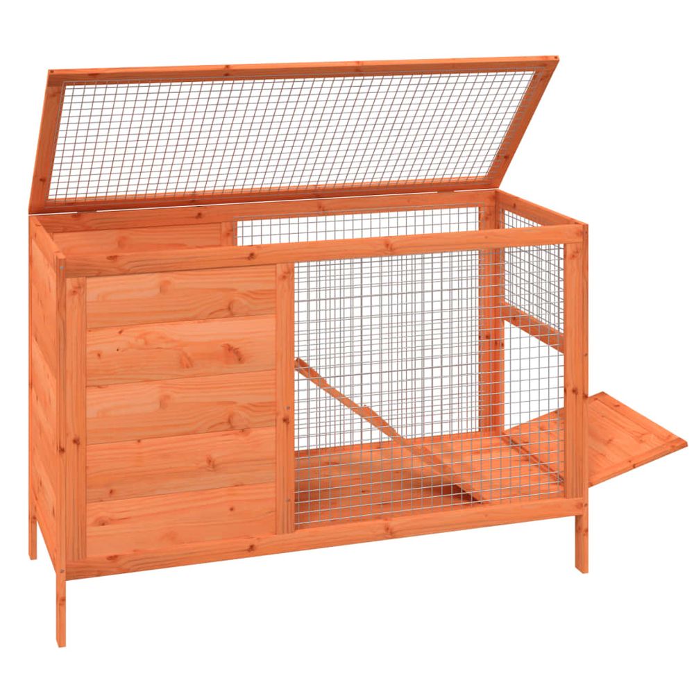 vidaXL Rabbit Hutch Brown 103x44x69.5 cm Solid Wood Pine S0671251853