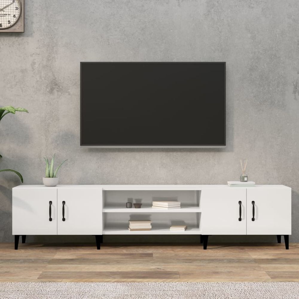 vidaXL TV Cabinet White 180x31.5x40 cm Engineered Wood S0671159961