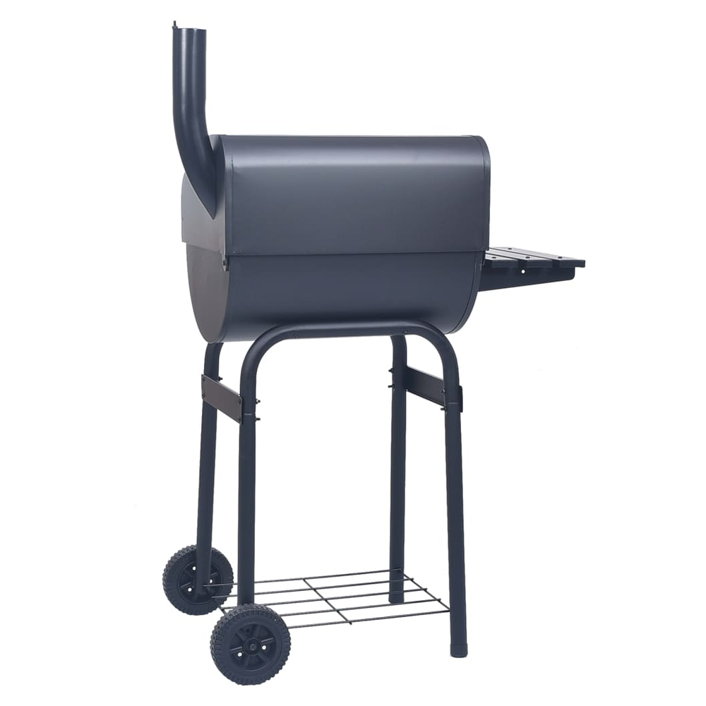 vidaXL Charcoal BBQ Grill Smoker with Bottom Shelf Black S0671350525