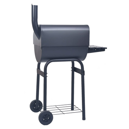 vidaXL Charcoal BBQ Grill Smoker with Bottom Shelf Black S0671350525