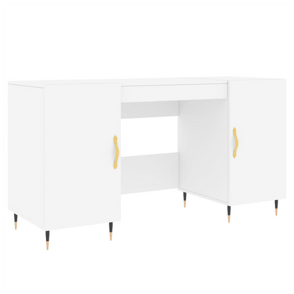 vidaXL Desk White 140x50x75 cm Engineered Wood S0671256984