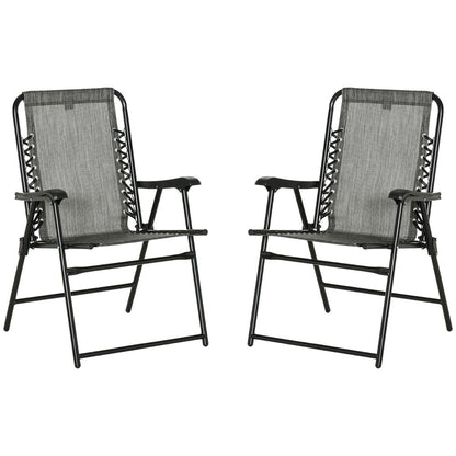 Set of 2 Patio Folding Dining Chair Set Garden Outdoor Grey S0671072225