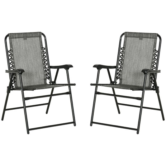 Set of 2 Patio Folding Dining Chair Set Garden Outdoor Grey S0671072225