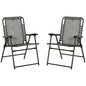 Set of 2 Patio Folding Dining Chair Set Garden Outdoor Grey S0671072225