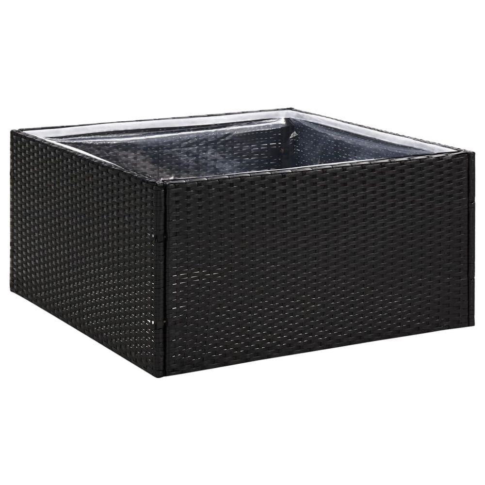 Garden Planter Black 80x80x40 cm Poly Rattan S067940894