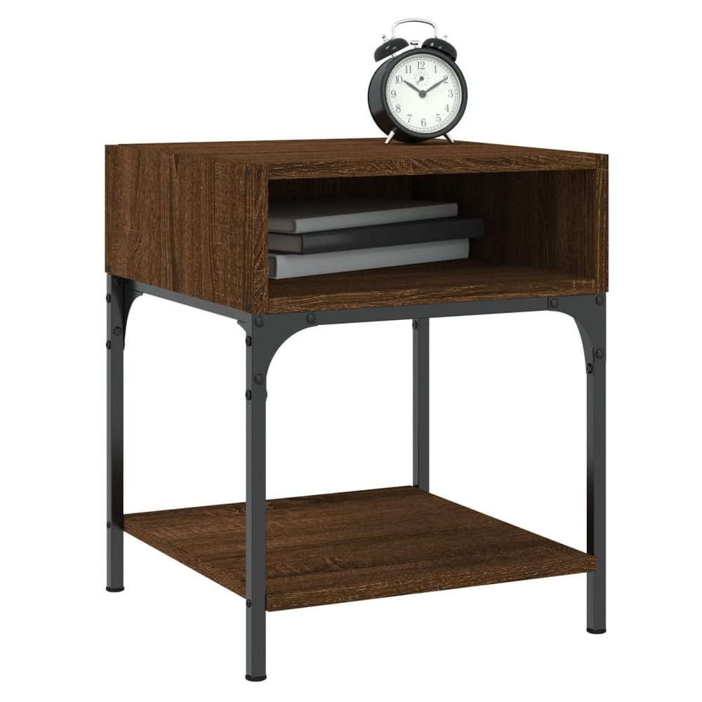 vidaXL Bedside Table Brown Oak 40x41x50 cm Engineered Wood S0671254034