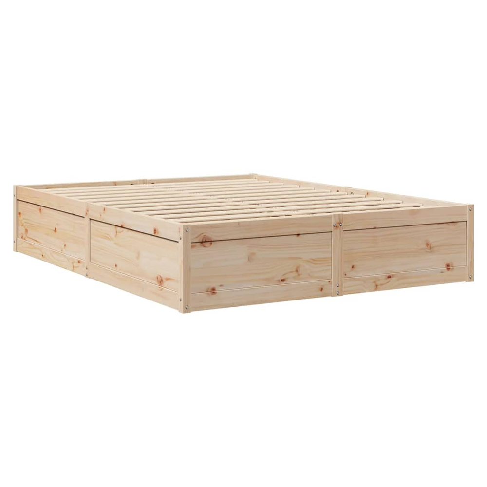 vidaXL Bed with Mattress 140x200 cm Solid Wood Pine S0671489398