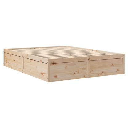 vidaXL Bed with Mattress 140x200 cm Solid Wood Pine S0671489398