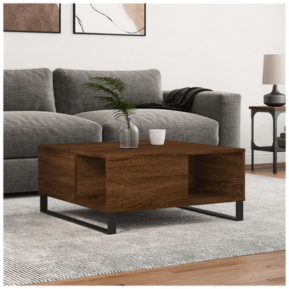 vidaXL Coffee Table Brown Oak 80x80x36.5 cm Engineered Wood S0671256825